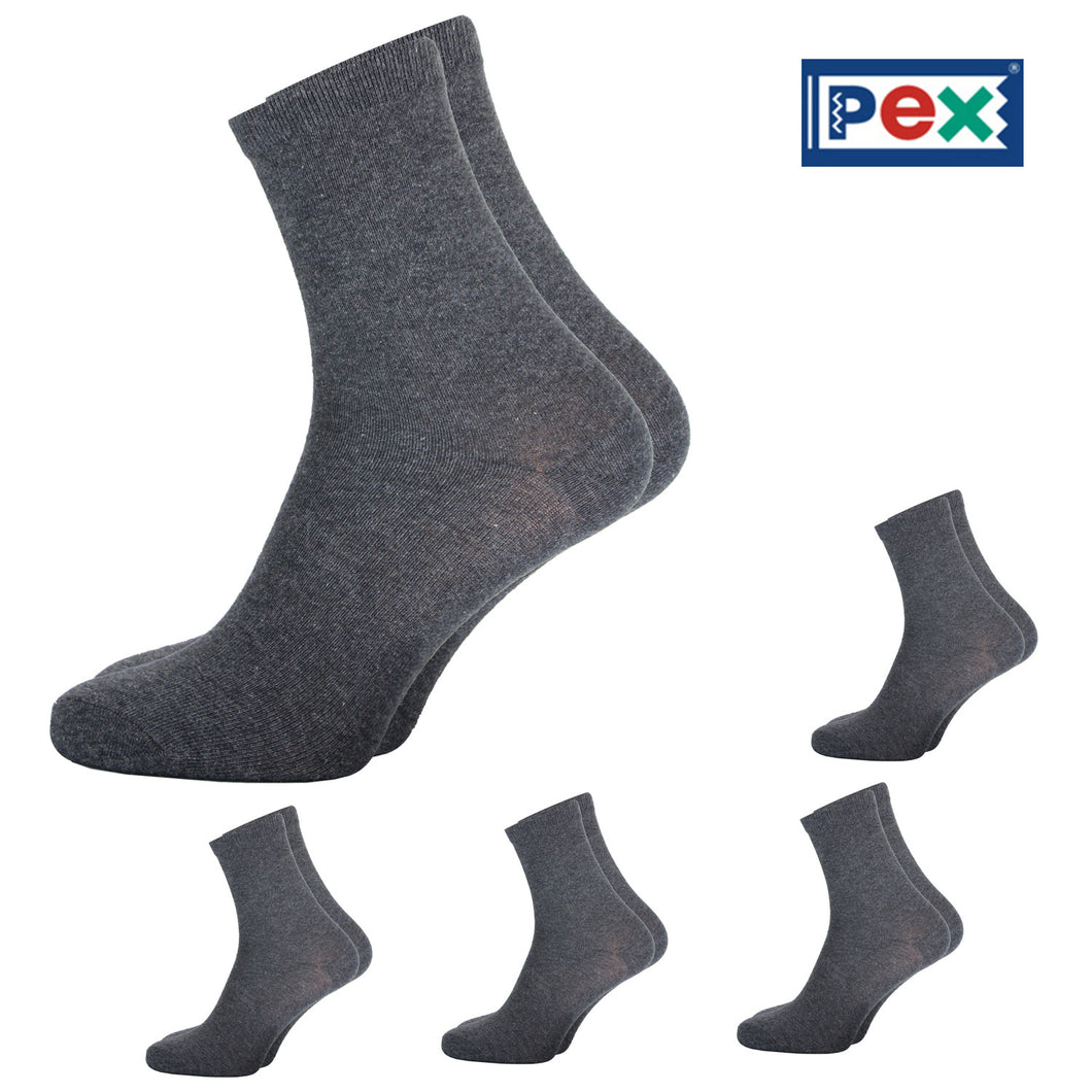 Pex Award 5 Pair Pack of Charcoal Grey Ankle Socks